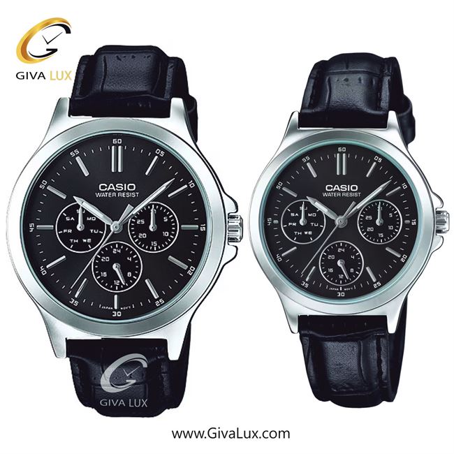 ساعت مچی اورجینال ست کاسیو Casio سه موتوره فول تایم نقره ای | مشکی| مشکی| کد رفرنس MTP-V300L-1A!LTP-V300L-1A