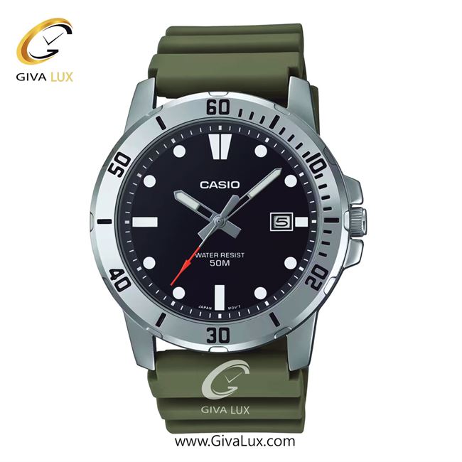 ساعت مچی اورجینال مردانه کاسیو Casio نقره ای | سبز| مشکی| کد رفرنس MTP-VD01-3EVUDF