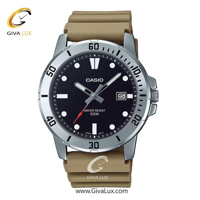 ساعت مچی اورجینال مردانه کاسیو Casio نقره ای | خاکی| مشکی| کد رفرنس MTP-VD01-5EVUDF