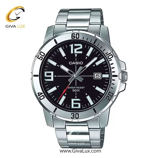 ساعت مچی اورجینال مردانه کاسیو Casio نقره ای | نقره ای| مشکی| کد رفرنس MTP-VD01D-1BVUDF