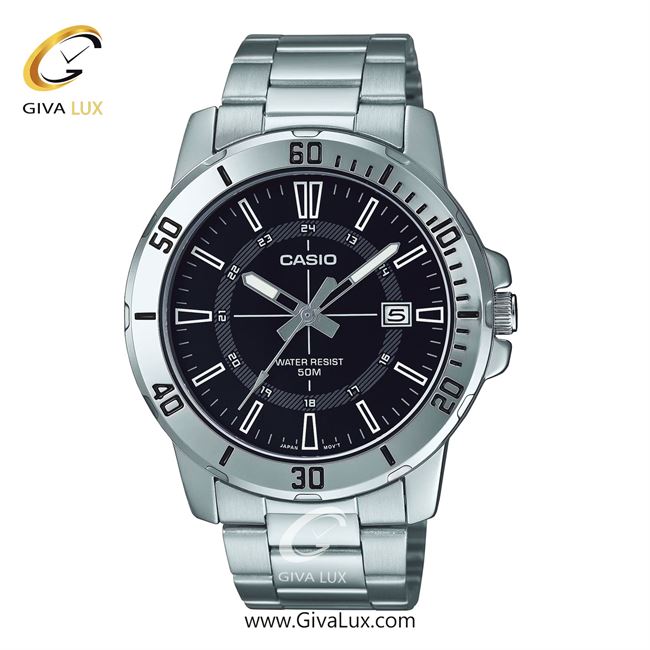 ساعت مچی اورجینال مردانه کاسیو Casio نقره ای | نقره ای| مشکی| کد رفرنس MTP-VD01D-1CVUDF