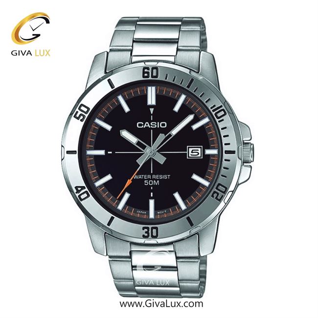 ساعت مچی اورجینال مردانه کاسیو Casio نقره ای | نقره ای| مشکی| کد رفرنس MTP-VD01D-1E2VUDF