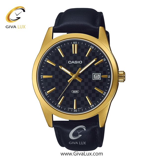 ساعت مچی اورجینال مردانه کاسیو Casio طلایی | مشکی| مشکی| کد رفرنس MTP-VD03GL-1AUDF