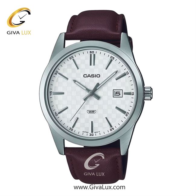 ساعت مچی اورجینال مردانه کاسیو Casio نقره ای | بادمجانی| نقره ای| کد رفرنس MTP-VD03L-5AUDF