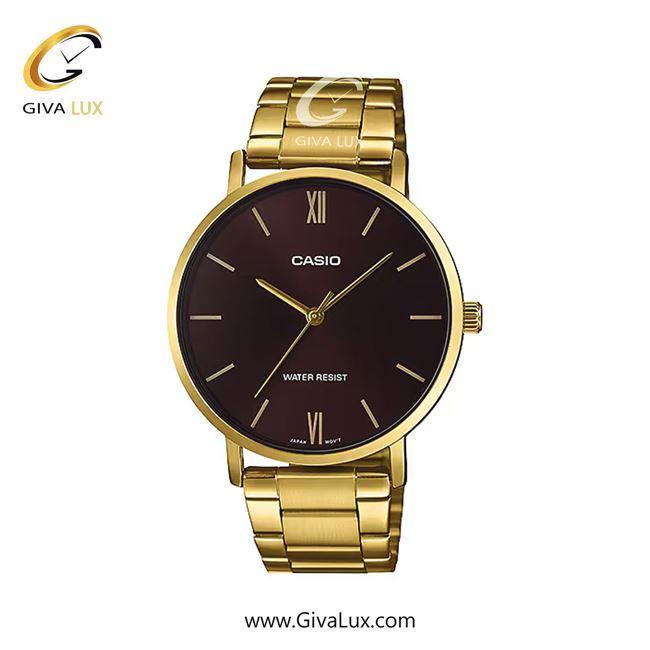 ساعت مچی اورجینال مردانه کاسیو Casio طلایی | طلایی| قهوه ای| کد رفرنس MTP-VT01G-5BUDF