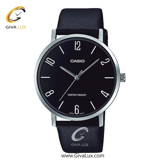 ساعت مچی اورجینال مردانه کاسیو Casio نقره ای | مشکی| مشکی| کد رفرنس MTP-VT01L-1B2UDF