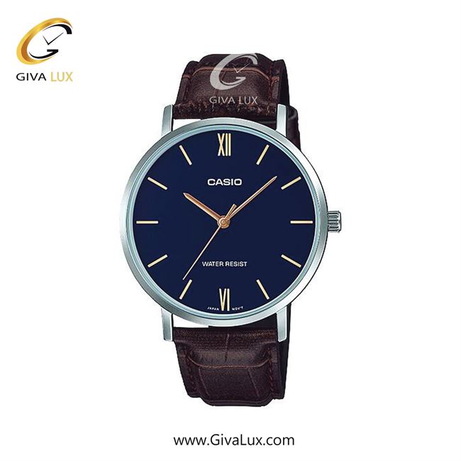ساعت مچی اورجینال مردانه کاسیو Casio نقره ای | قهوه ای| سرمه ای| کد رفرنس MTP-VT01L-2BUDF