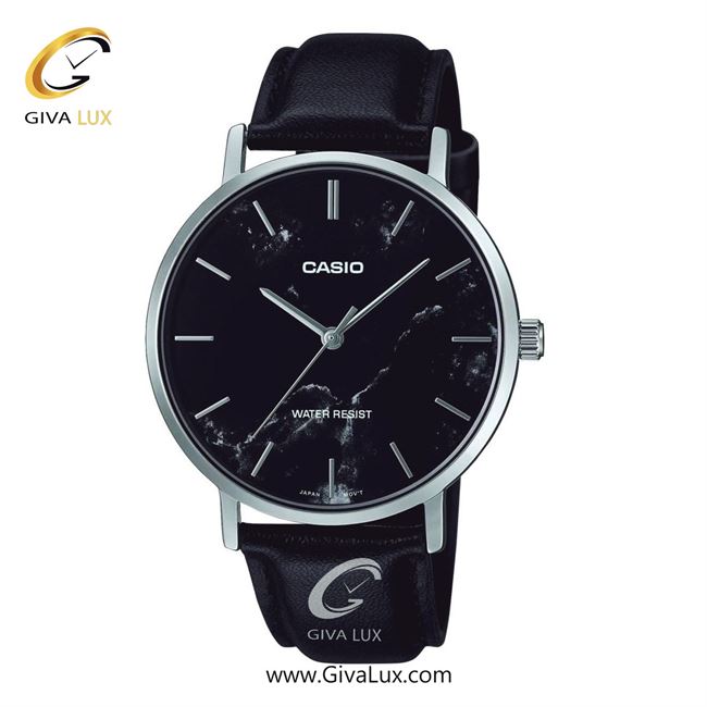 ساعت مچی اورجینال مردانه کاسیو Casio نقره ای | مشکی| مشکی-گلدار/طرحدار| کد رفرنس MTP-VT01LM-1AUDF