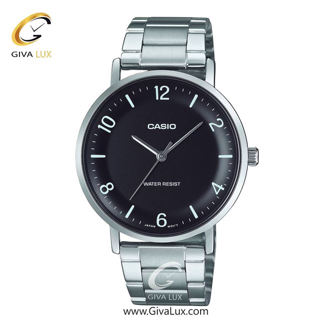 ساعت مچی اورجینال مردانه کاسیو Casio نقره ای | نقره ای| مشکی| کد رفرنس MTP-VT03D-1BDF
