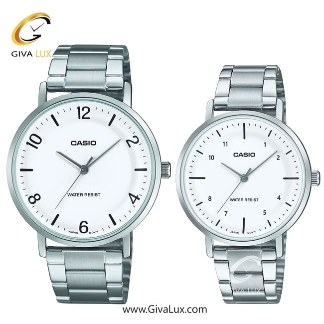 ساعت مچی اورجینال ست کاسیو Casio نقره ای | نقره ای| سفید| کد رفرنس مردانه: MTP-VT03D-7BDF، زنانه:LTP-VT03D-7BDF