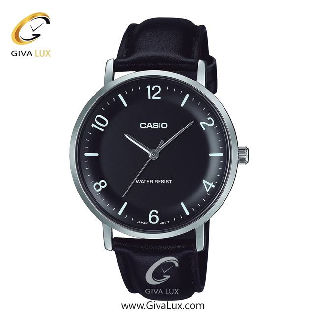 ساعت مچی اورجینال مردانه کاسیو Casio نقره ای | مشکی| مشکی| کد رفرنس MTP-VT03L-1BDF