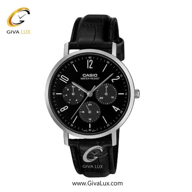 ساعت مچی اورجینال مردانه کاسیو CASIO سه موتوره فول تایم نقره ای | مشکی| مشکی| کد رفرنس MTP-VT06L-1BDF