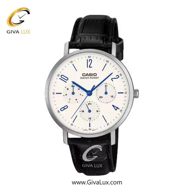 ساعت مچی اورجینال مردانه کاسیو CASIO سه موتوره فول تایم نقره ای | مشکی| مشکی| کد رفرنس MTP-VT06L-7BDF