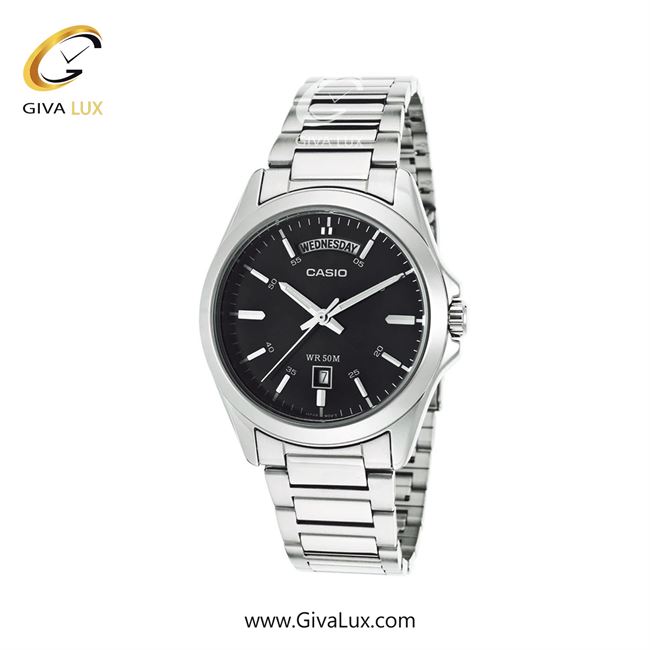 ساعت مچی اورجینال مردانه کاسیو Casio نقره ای | نقره ای| مشکی| کد رفرنس MTP-1370D-1A1
