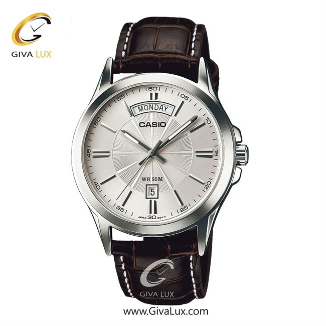 ساعت مچی اورجینال مردانه کاسیو Casio نقره ای | قهوه ای| نقره ای| کد رفرنس MTP-1381L-7A