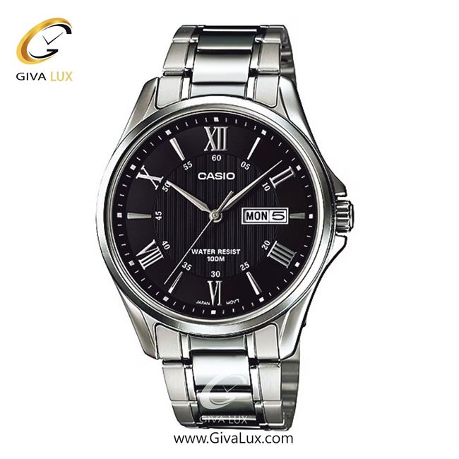 ساعت مچی اورجینال مردانه کاسیو Casio نقره ای | نقره ای| مشکی| کد رفرنس MTP-1384D-1A