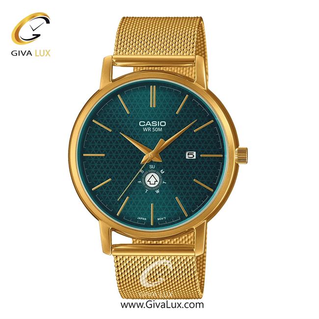 ساعت مچی اورجینال مردانه کاسیو Casio طلایی | طلایی| سبز| کد رفرنس MTP-B125MG-3AVDF