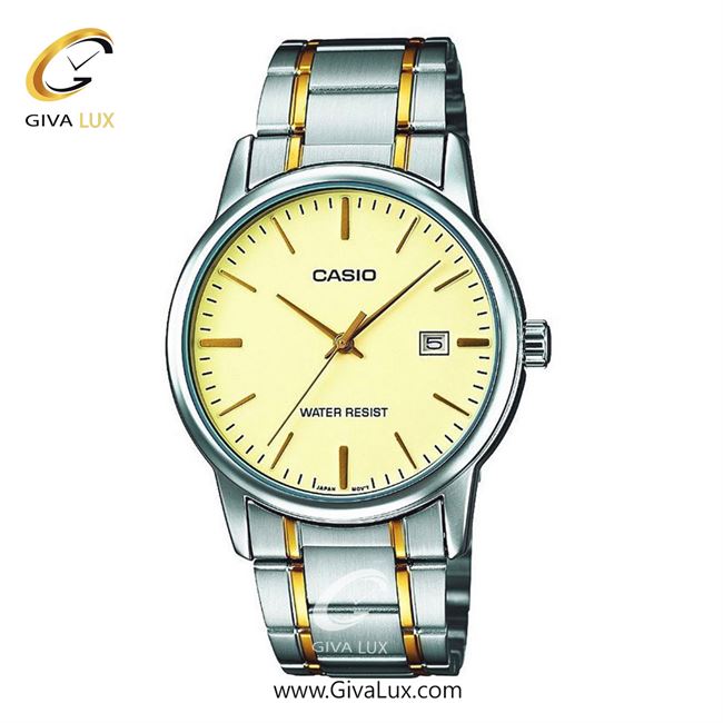 ساعت مچی اورجینال مردانه کاسیو Casio نقره ای | نقره ای-طلایی| زرد| کد رفرنس LTP-V002SG-9AUDF