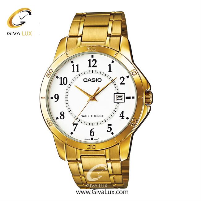 ساعت مچی اورجینال مردانه کاسیو Casio طلایی | طلایی| سفید| کد رفرنس MTP-V004G-7BUDF 