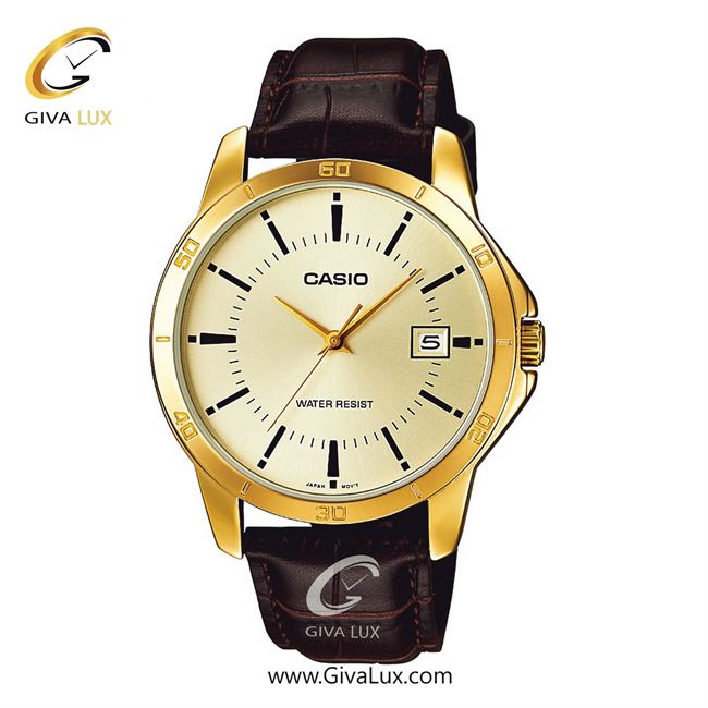 ساعت مچی اورجینال مردانه کاسیو Casio طلایی | قهوه ای| طلایی| کد رفرنس MTP-V004GL-9A