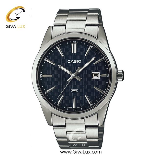ساعت مچی اورجینال مردانه کاسیو Casio نقره ای | نقره ای| سرمه ای| کد رفرنس MTP-VD03D-2AUDF