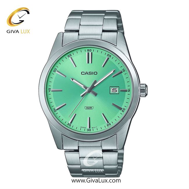 ساعت مچی اورجینال مردانه کاسیو Casio نقره ای | نقره ای| سبز| کد رفرنس MTP-VD03D-3A2