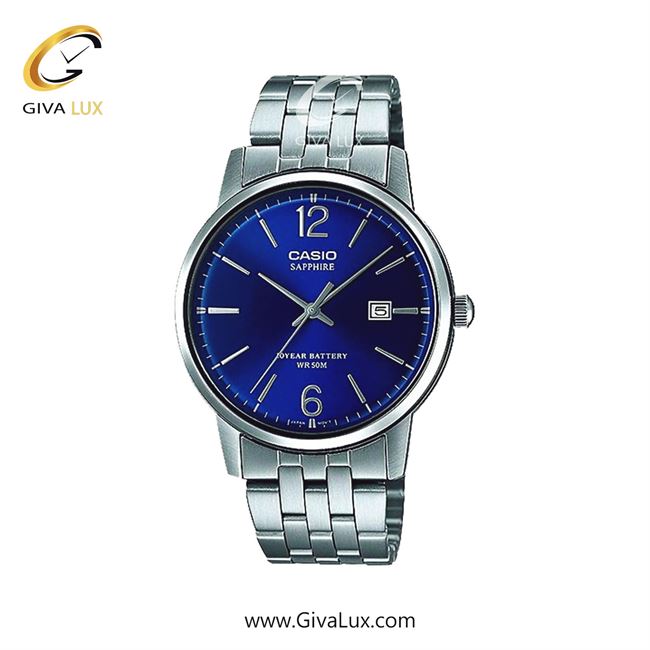 ساعت مچی اورجینال مردانه کاسیو Casio نقره ای | نقره ای| آبی| کد رفرنس MTS-110D-2AVDF