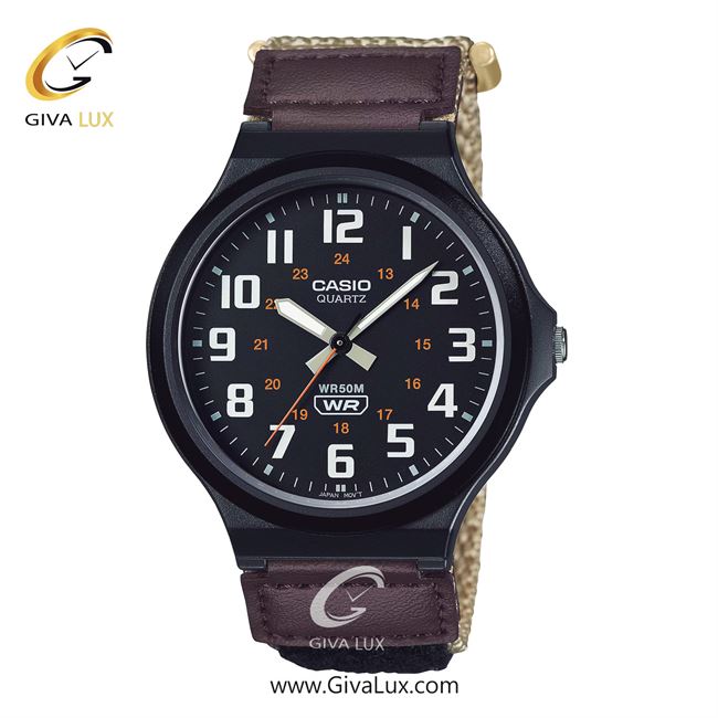 ساعت مچی اورجینال مردانه کاسیو Casio مشکی | بژ -کرم-قهوه ای| مشکی| کد رفرنس MW-240B-5BVDF