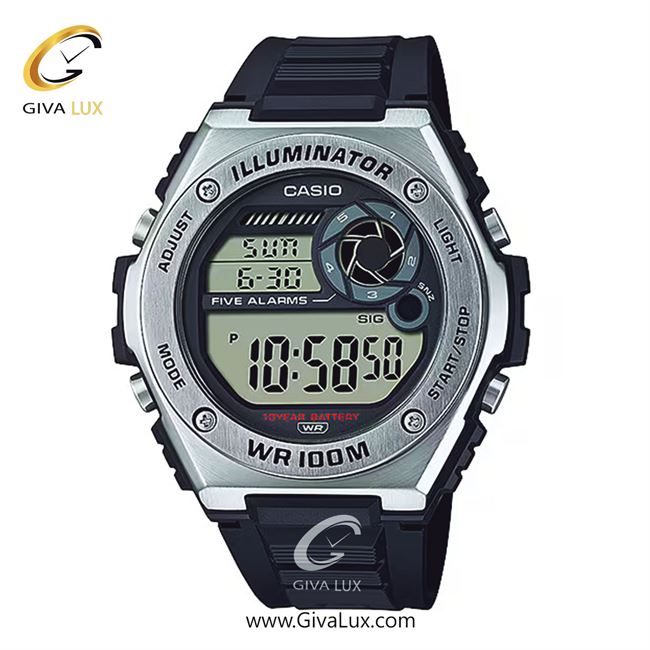 ساعت مچی اورجینال مردانه کاسیو Casio نقره ای | مشکی| مشکی| کد رفرنس MWD-100H-1AVDF