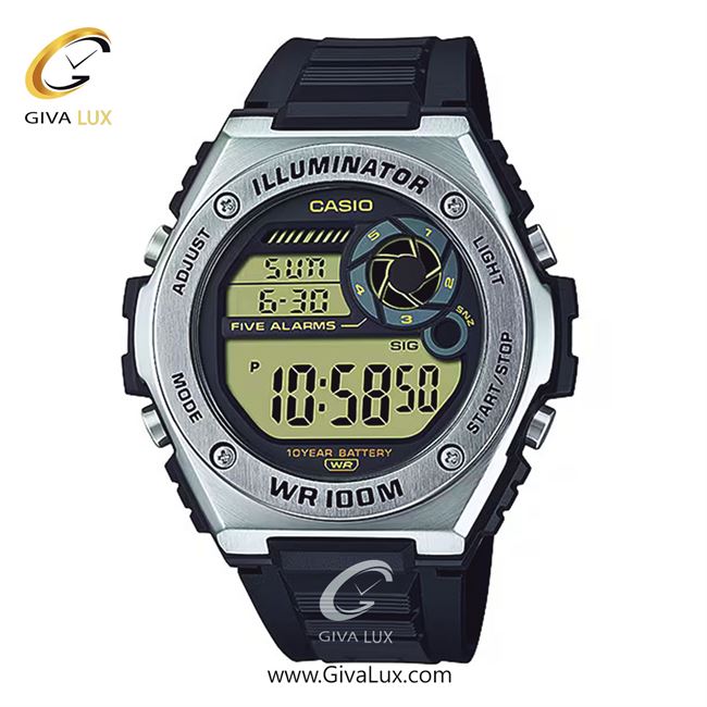 ساعت مچی اورجینال مردانه کاسیو Casio نقره ای | مشکی| مشکی| کد رفرنس MWD-100H-9AVDF