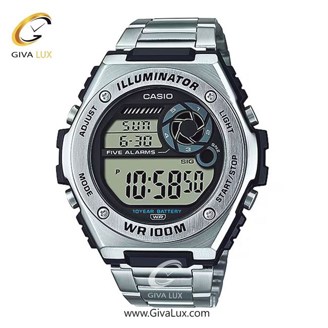 ساعت مچی اورجینال مردانه کاسیو Casio نقره ای | نقره ای| مشکی| کد رفرنس MWD-100HD-1AVDF