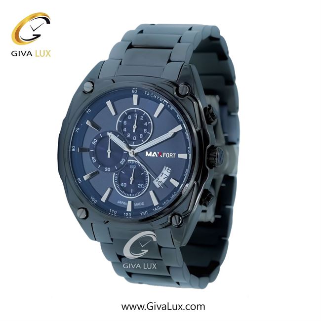 ساعت مچی اورجینال مردانه مکس فورت (MAXFORT) سه موتوره کرنوگراف سرمه ای | سرمه ای| سرمه ای| کد رفرنس MX-9010G