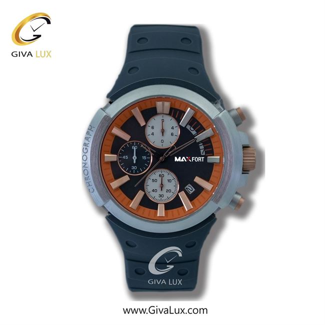ساعت مچی اورجینال مردانه مکس فورت (MAXFORT) سه موتوره کرنوگراف نقره ای | تیتانیوم(زغالی)| مشکی| کد رفرنس MX113-3-0