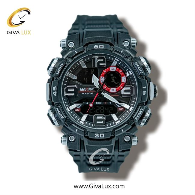 ساعت مچی اورجینال مردانه مکس فورت (MAXFORT) دو زمانه طوسی | طوسی| مشکی| کد رفرنس MX1921-4-0