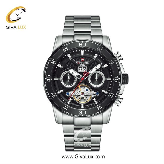 ساعت مچی اورجینال مردانه ناوی فورس|Naviforce|نوی فورس|نیوی فورس مشکی | نقره ای| مشکی| کد رفرنس NFS1001