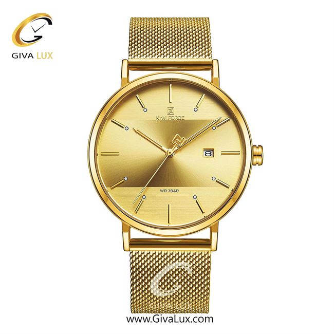 ساعت مچی اورجینال ناوی فورس مردانه طلایی | طلایی | طلایی | کد رفرنس NF3008-G/G