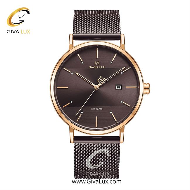 ساعت مچی اورجینال ناوی فورس مردانه رزگلد | کافی | کافی | کد رفرنس NF3008-RG/CE