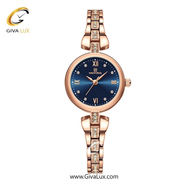 ساعت مچی اورجینال زنانه ناوی فورس|Naviforce|نوی فورس|نیوی فورس رزگلد | رزگلد| سرمه ای| کد رفرنس NF5034-RG/BE