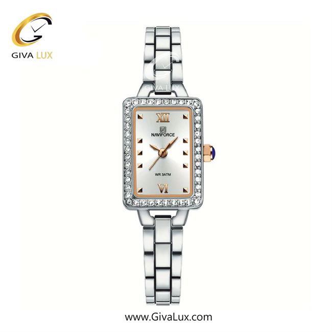 ساعت مچی اورجینال زنانه ناوی فورس|Naviforce|نوی فورس|نیوی فورس نقره ای | نقره ای| سفید-رزگلد| کد رفرنس NF5043 RG/W