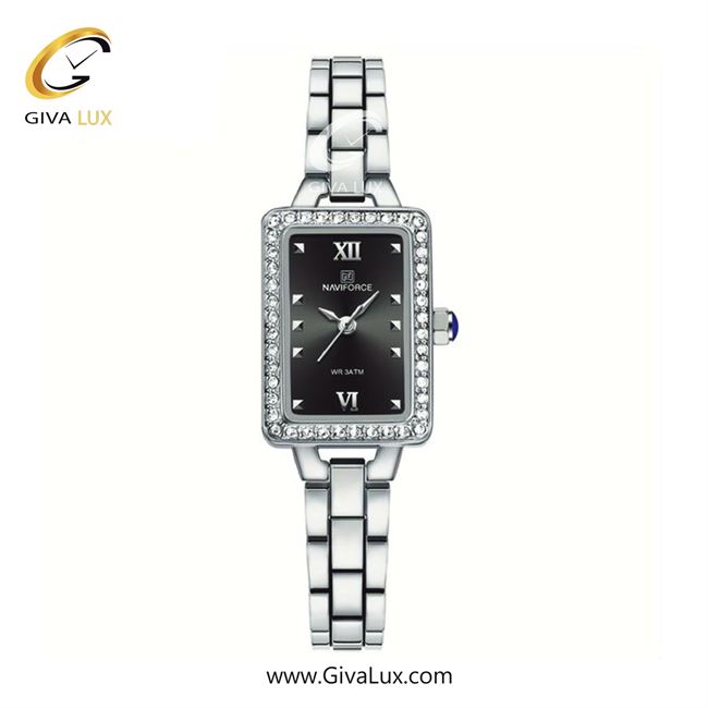 ساعت مچی اورجینال زنانه ناوی فورس|Naviforce|نوی فورس|نیوی فورس نقره ای | نقره ای| نقره ای-مشکی| کد رفرنس NF5043 S/B