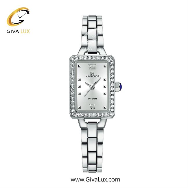 ساعت مچی اورجینال زنانه ناوی فورس|Naviforce|نوی فورس|نیوی فورس نقره ای | نقره ای| سفید| کد رفرنس NF5043 S/W