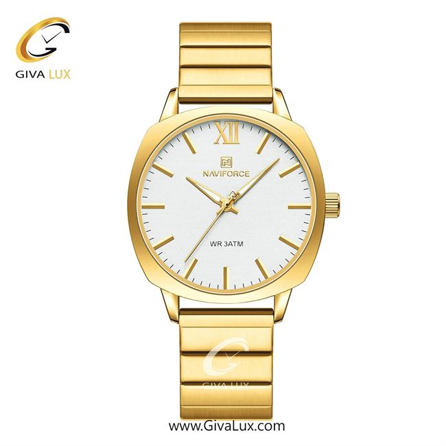 ساعت مچی اورجینال زنانه ناوی فورس|Naviforce|نوی فورس|نیوی فورس طلایی | طلایی| سفید| کد رفرنس NF5044-G/W/G