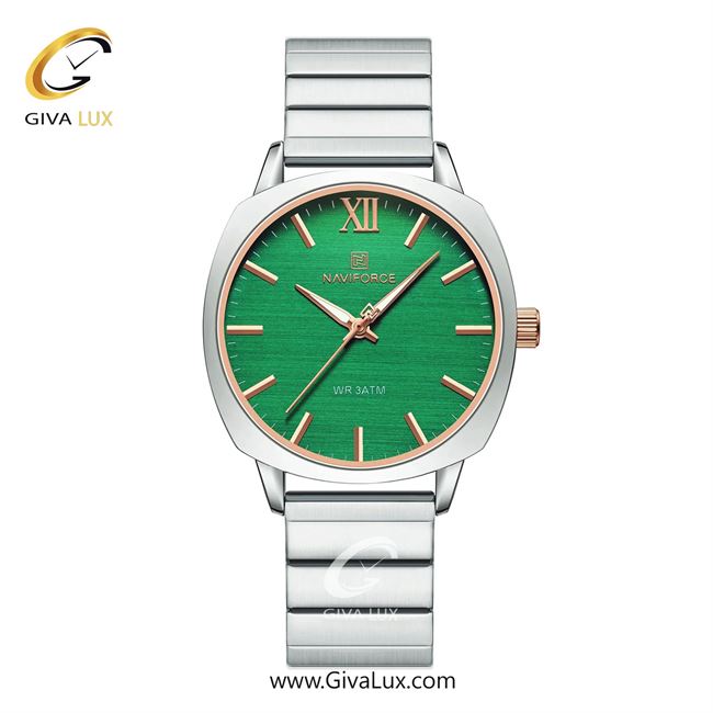 ساعت مچی اورجینال زنانه ناوی فورس|Naviforce|نوی فورس|نیوی فورس نقره ای | نقره ای| سبز| کد رفرنس NF5044-S/GN/RG