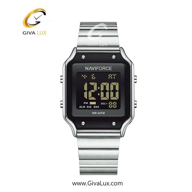 ساعت مچی اورجینال زنانه ناوی فورس|Naviforce|نوی فورس|نیوی فورس نقره ای | نقره ای| مشکی| کد رفرنس NF5046 S/B/S