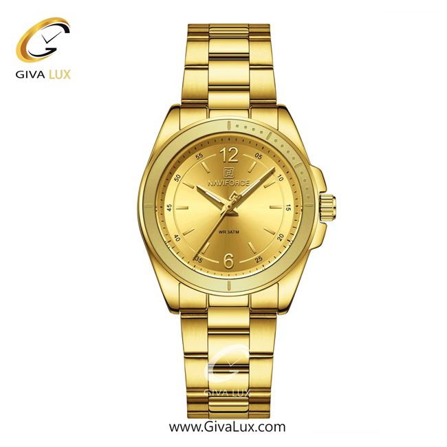 ساعت مچی اورجینال زنانه ناوی فورس|Naviforce|نوی فورس|نیوی فورس طلایی | طلایی| طلایی| کد رفرنس NF5062 G/G