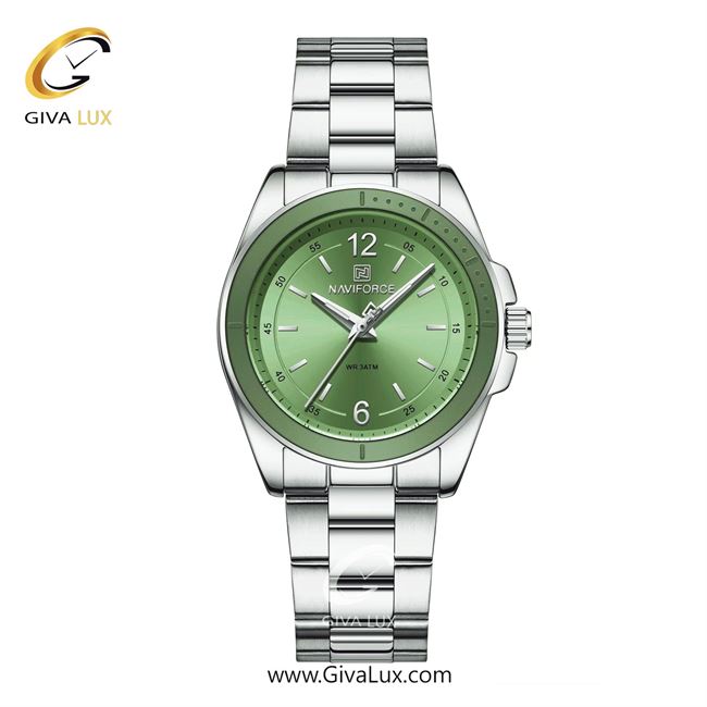 ساعت مچی اورجینال زنانه ناوی فورس|Naviforce|نوی فورس|نیوی فورس نقره ای | نقره ای| سبز| کد رفرنس NF5062 S/GN