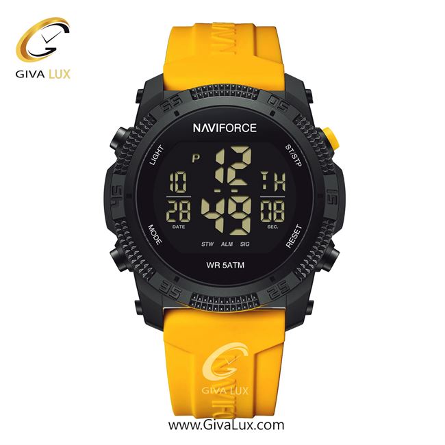 ساعت مچی اورجینال مردانه ناوی فورس|Naviforce|نوی فورس|نیوی فورس مشکی | زرد| مشکی| کد رفرنس NF7104-B/Y