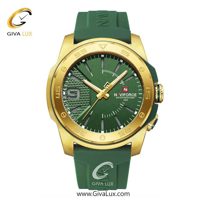 ساعت مچی اورجینال اسپرت-مردانه ناوی فورس|Naviforce|نوی فورس|نیوی فورس طلایی | سبز| سبز| کد رفرنس NF7112 G/GN/GN