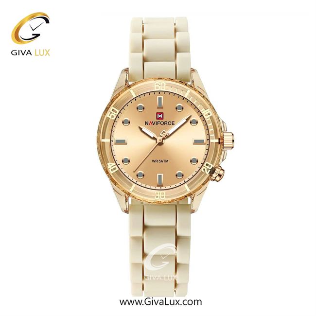 ساعت مچی اورجینال زنانه ناوی فورس|Naviforce|نوی فورس|نیوی فورس رزگلد | بژ -کرم| رزگلد| کد رفرنس NF7115 RG/RG