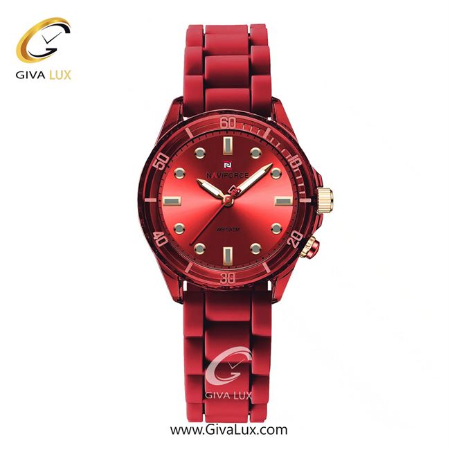 ساعت مچی اورجینال زنانه ناوی فورس|Naviforce|نوی فورس|نیوی فورس قرمز | قرمز| قرمز| کد رفرنس NF7115 R/R
